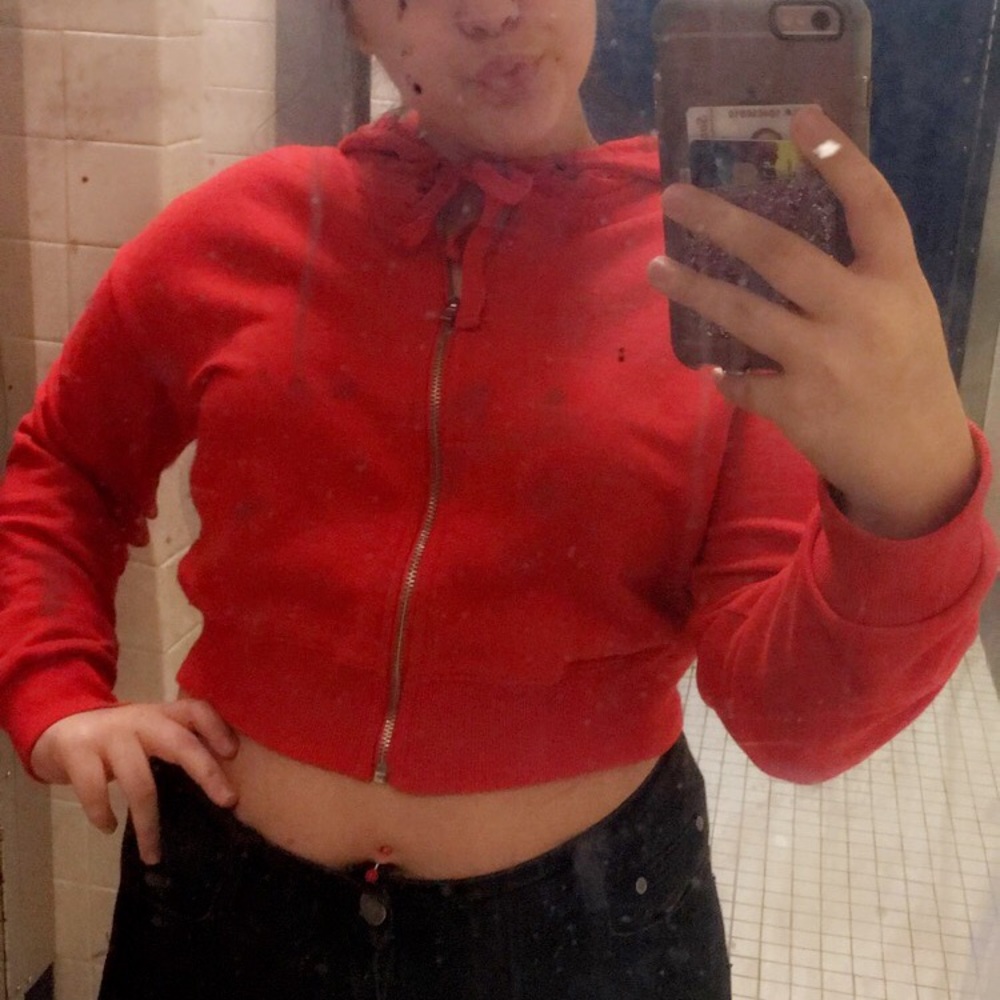 Red croptop jacket